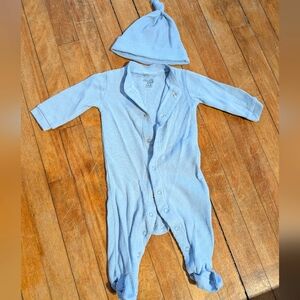 Chickpea waffle knit sleeper and hat